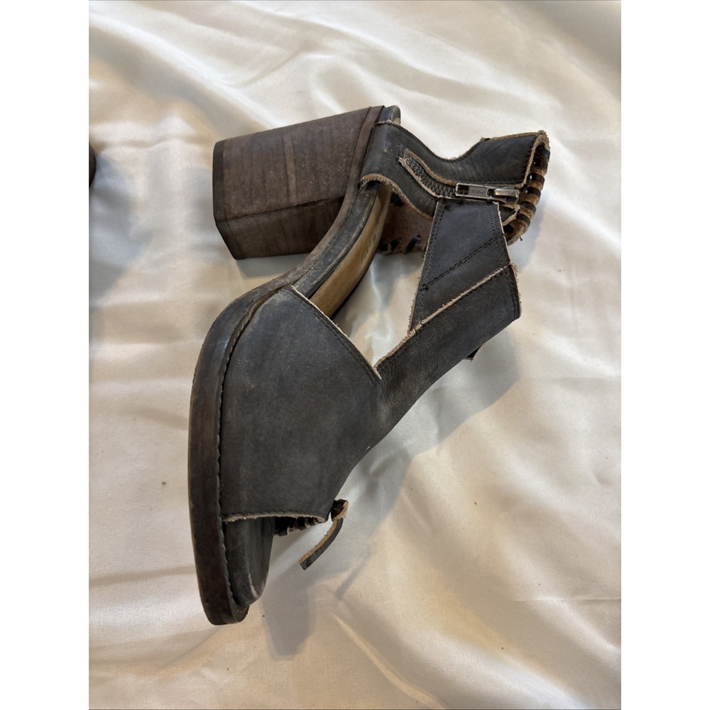Farylrobin Loki Full Leather Chunky Heel Sandal Womens Size 7.5 Gray Black - Picture 5 of 11